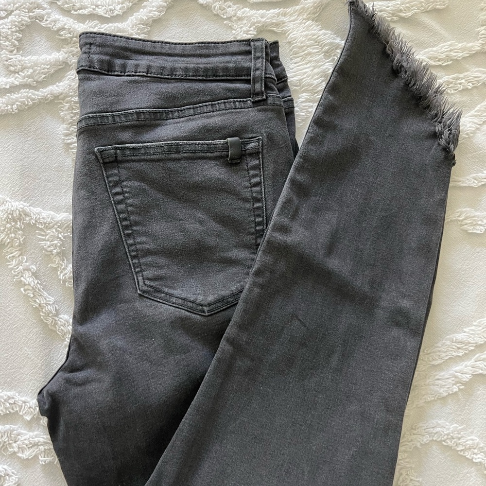 Joe's Jeans Charcoal Gray Frayed Hem Skinny Jeans